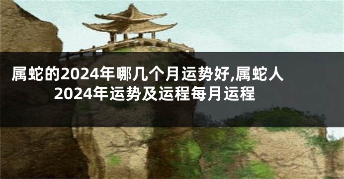 属蛇的2024年哪几个月运势好,属蛇人2024年运势及运程每月运程