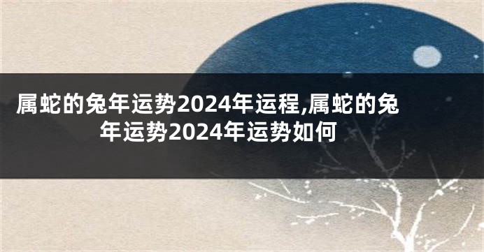 属蛇的兔年运势2024年运程,属蛇的兔年运势2024年运势如何