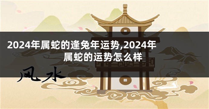 2024年属蛇的逢兔年运势,2024年属蛇的运势怎么样