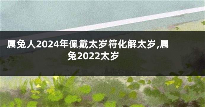 属兔人2024年佩戴太岁符化解太岁,属兔2022太岁