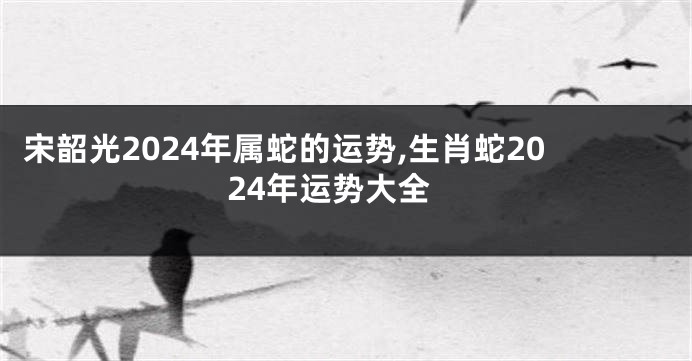 宋韶光2024年属蛇的运势,生肖蛇2024年运势大全