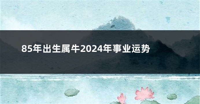 85年出生属牛2024年事业运势