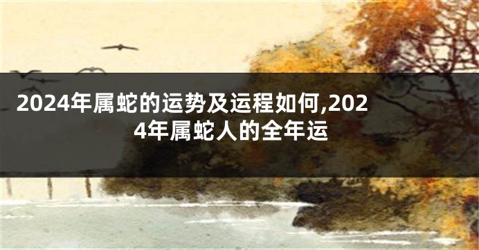 2024年属蛇的运势及运程如何,2024年属蛇人的全年运