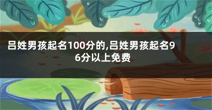 吕姓男孩起名100分的,吕姓男孩起名96分以上免费