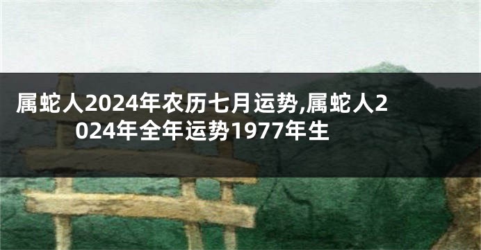 属蛇人2024年农历七月运势,属蛇人2024年全年运势1977年生