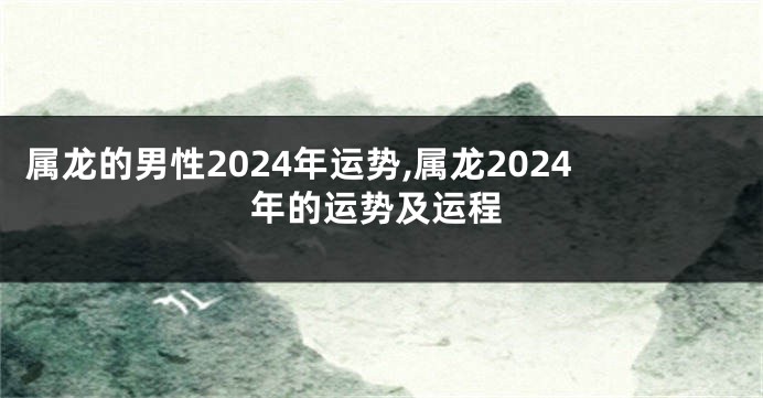 属龙的男性2024年运势,属龙2024年的运势及运程