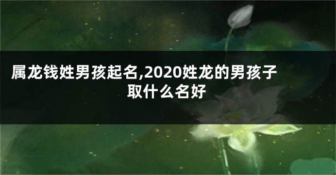 属龙钱姓男孩起名,2020姓龙的男孩子取什么名好