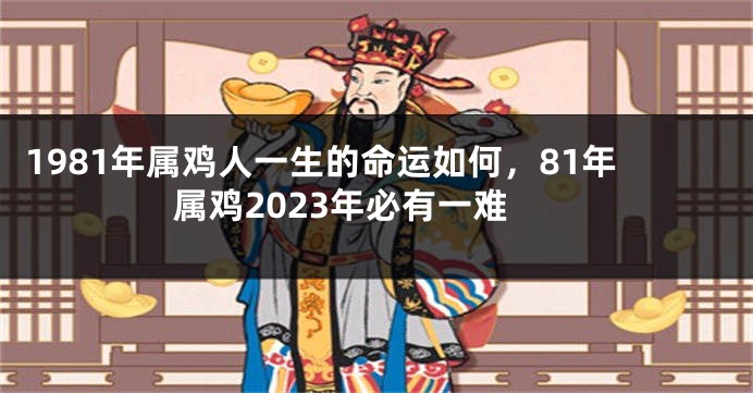 1981年属鸡人一生的命运如何，81年属鸡2023年必有一难