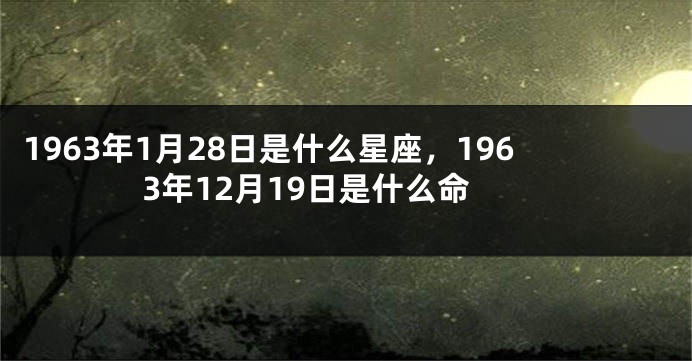 1963年1月28日是什么星座，1963年12月19日是什么命