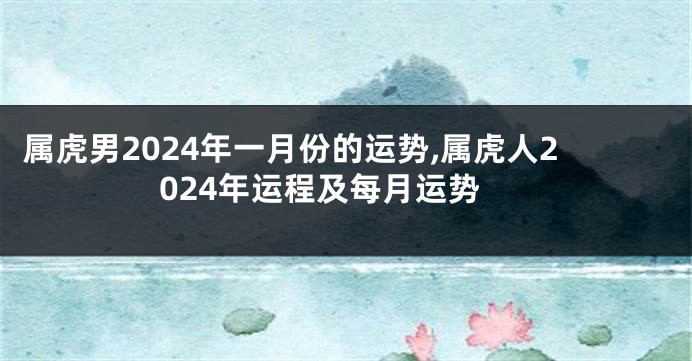 属虎男2024年一月份的运势,属虎人2024年运程及每月运势