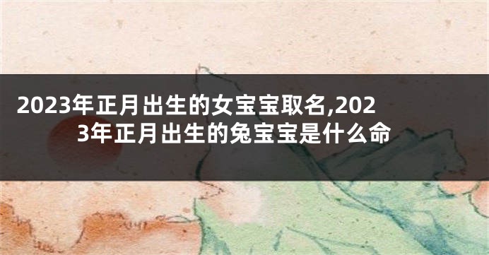 2023年正月出生的女宝宝取名,2023年正月出生的兔宝宝是什么命