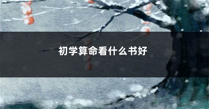 初学算命看什么书好