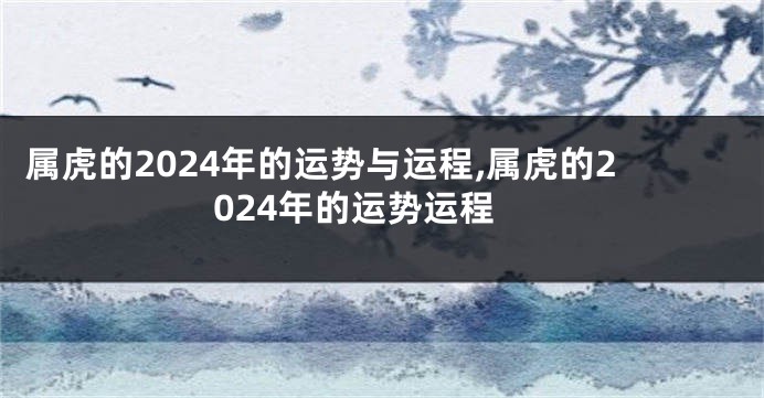 属虎的2024年的运势与运程,属虎的2024年的运势运程