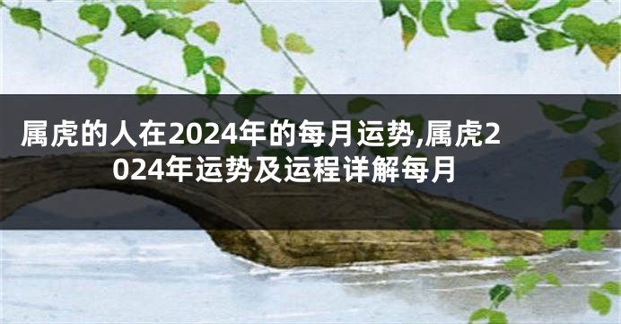 属虎的人在2024年的每月运势,属虎2024年运势及运程详解每月