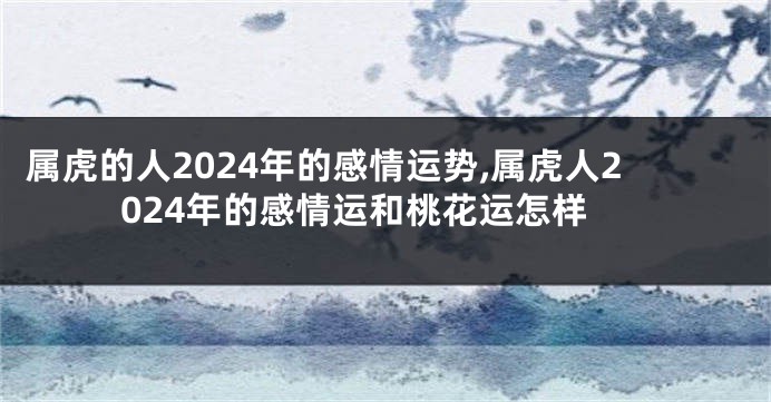 属虎的人2024年的感情运势,属虎人2024年的感情运和桃花运怎样