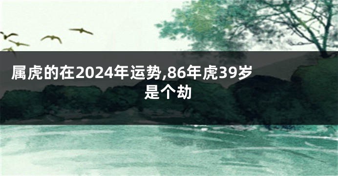 属虎的在2024年运势,86年虎39岁是个劫