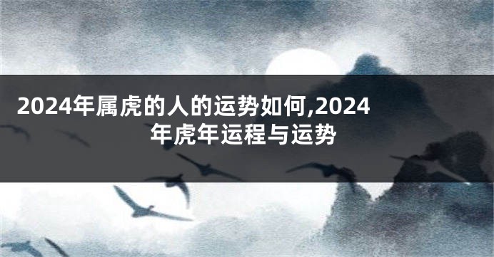 2024年属虎的人的运势如何,2024年虎年运程与运势