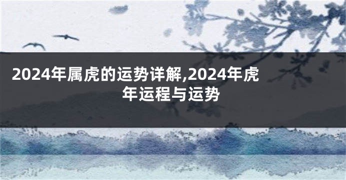 2024年属虎的运势详解,2024年虎年运程与运势