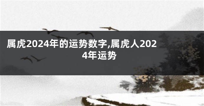 属虎2024年的运势数字,属虎人2024年运势