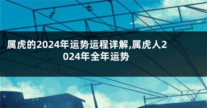 属虎的2024年运势运程详解,属虎人2024年全年运势