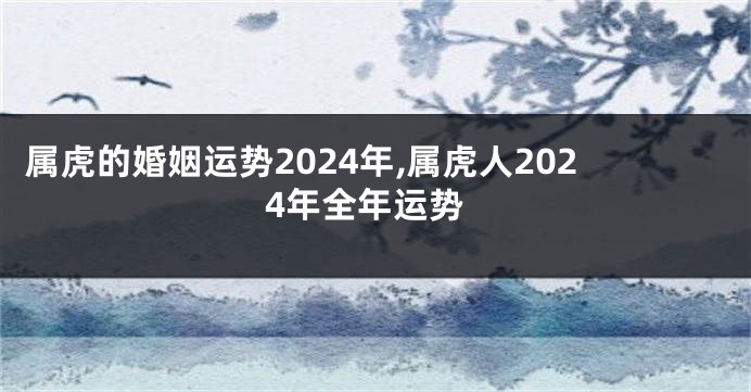 属虎的婚姻运势2024年,属虎人2024年全年运势