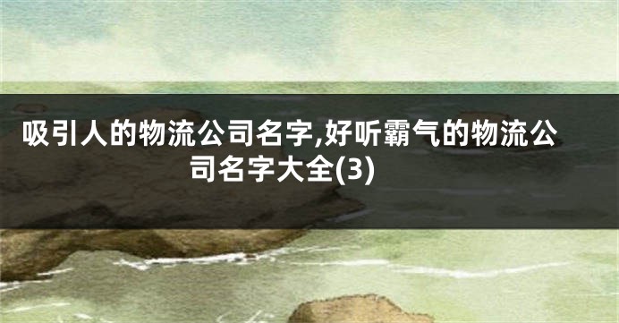 吸引人的物流公司名字,好听霸气的物流公司名字大全(3)