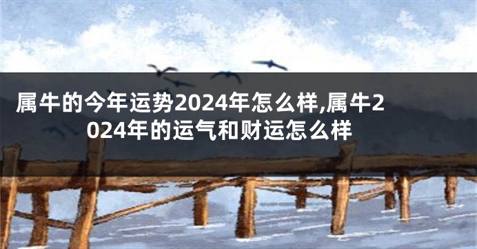 属牛的今年运势2024年怎么样,属牛2024年的运气和财运怎么样