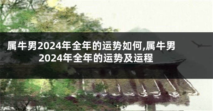 属牛男2024年全年的运势如何,属牛男2024年全年的运势及运程