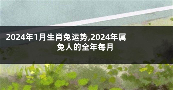 2024年1月生肖兔运势,2024年属兔人的全年每月