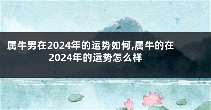 属牛男在2024年的运势如何,属牛的在2024年的运势怎么样