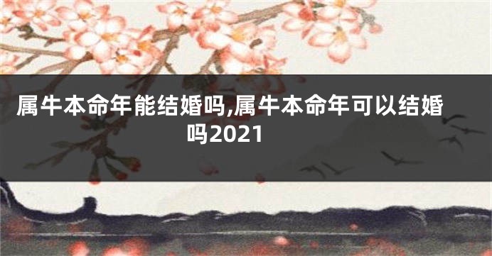 属牛本命年能结婚吗,属牛本命年可以结婚吗2021