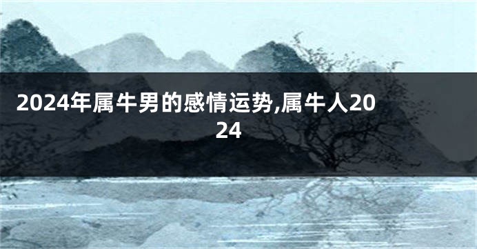 2024年属牛男的感情运势,属牛人2024