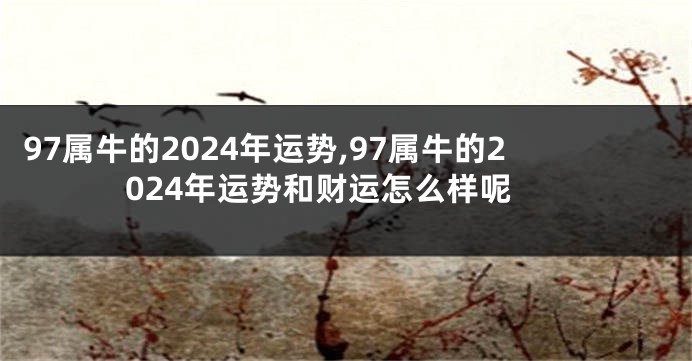 97属牛的2024年运势,97属牛的2024年运势和财运怎么样呢