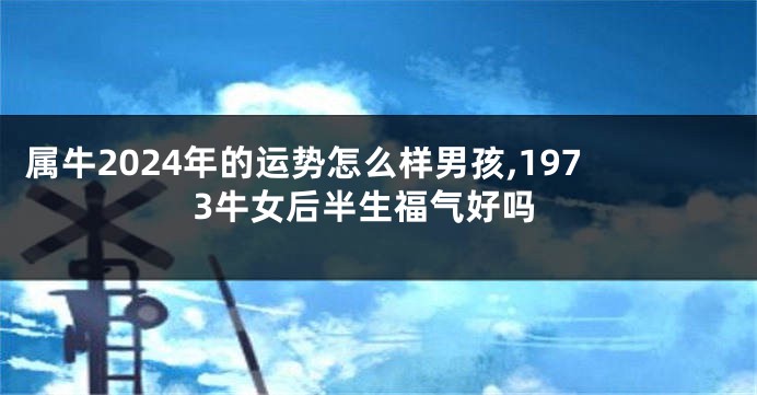 属牛2024年的运势怎么样男孩,1973牛女后半生福气好吗