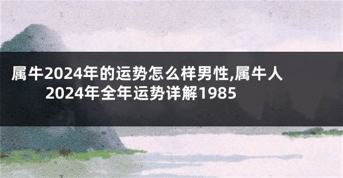 属牛2024年的运势怎么样男性,属牛人2024年全年运势详解1985