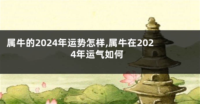 属牛的2024年运势怎样,属牛在2024年运气如何