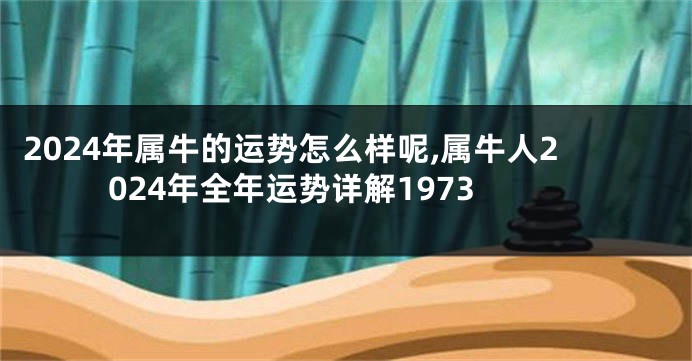 2024年属牛的运势怎么样呢,属牛人2024年全年运势详解1973