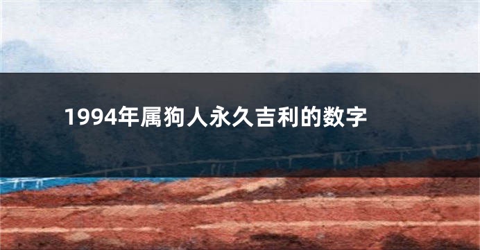 1994年属狗人永久吉利的数字