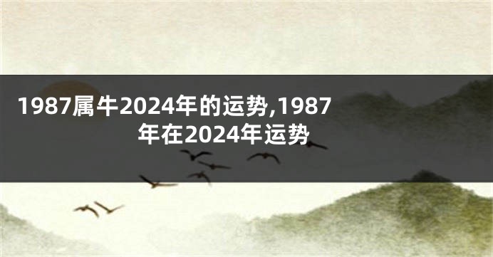 1987属牛2024年的运势,1987年在2024年运势