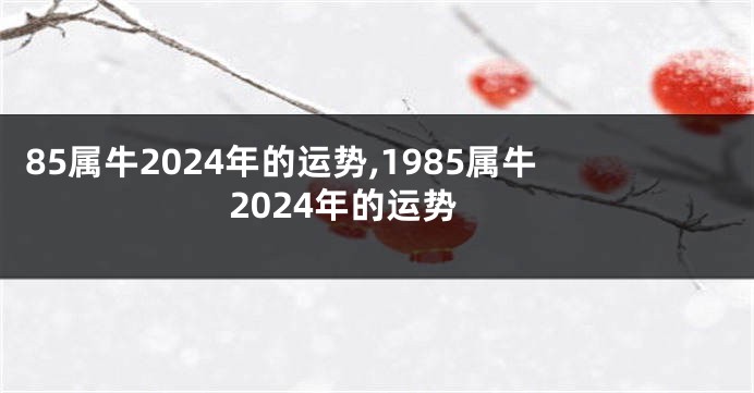 85属牛2024年的运势,1985属牛2024年的运势