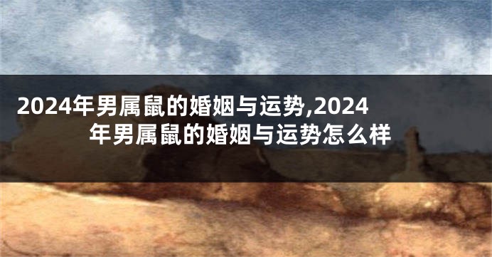 2024年男属鼠的婚姻与运势,2024年男属鼠的婚姻与运势怎么样