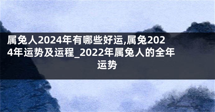 属兔人2024年有哪些好运,属兔2024年运势及运程_2022年属兔人的全年运势