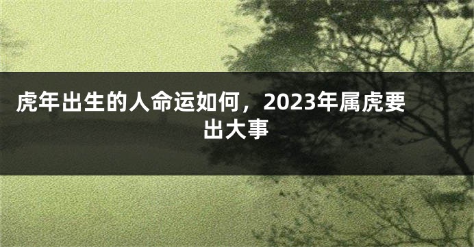 虎年出生的人命运如何，2023年属虎要出大事