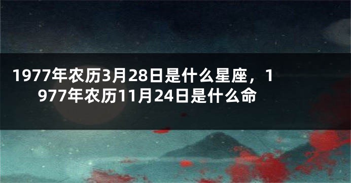 1977年农历3月28日是什么星座，1977年农历11月24日是什么命