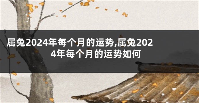 属兔2024年每个月的运势,属兔2024年每个月的运势如何