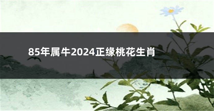 85年属牛2024正缘桃花生肖