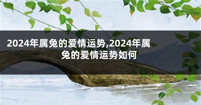 2024年属兔的爱情运势,2024年属兔的爱情运势如何