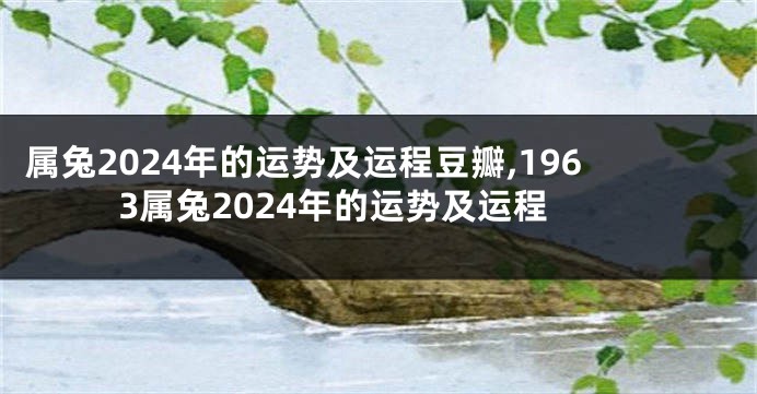 属兔2024年的运势及运程豆瓣,1963属兔2024年的运势及运程