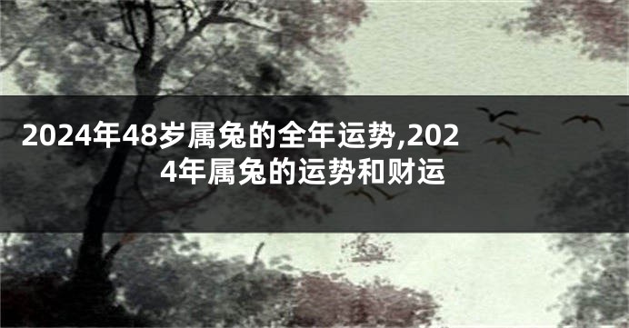 2024年48岁属兔的全年运势,2024年属兔的运势和财运