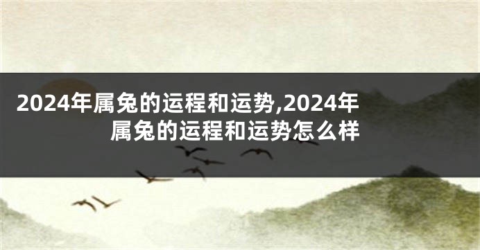 2024年属兔的运程和运势,2024年属兔的运程和运势怎么样